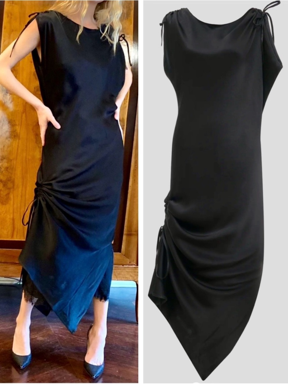 Gold Hawk Silvia Ruched Bias Dress
